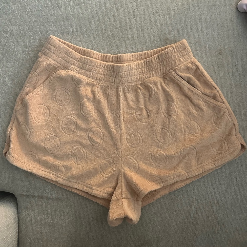 aerie tan textured lounge shorts